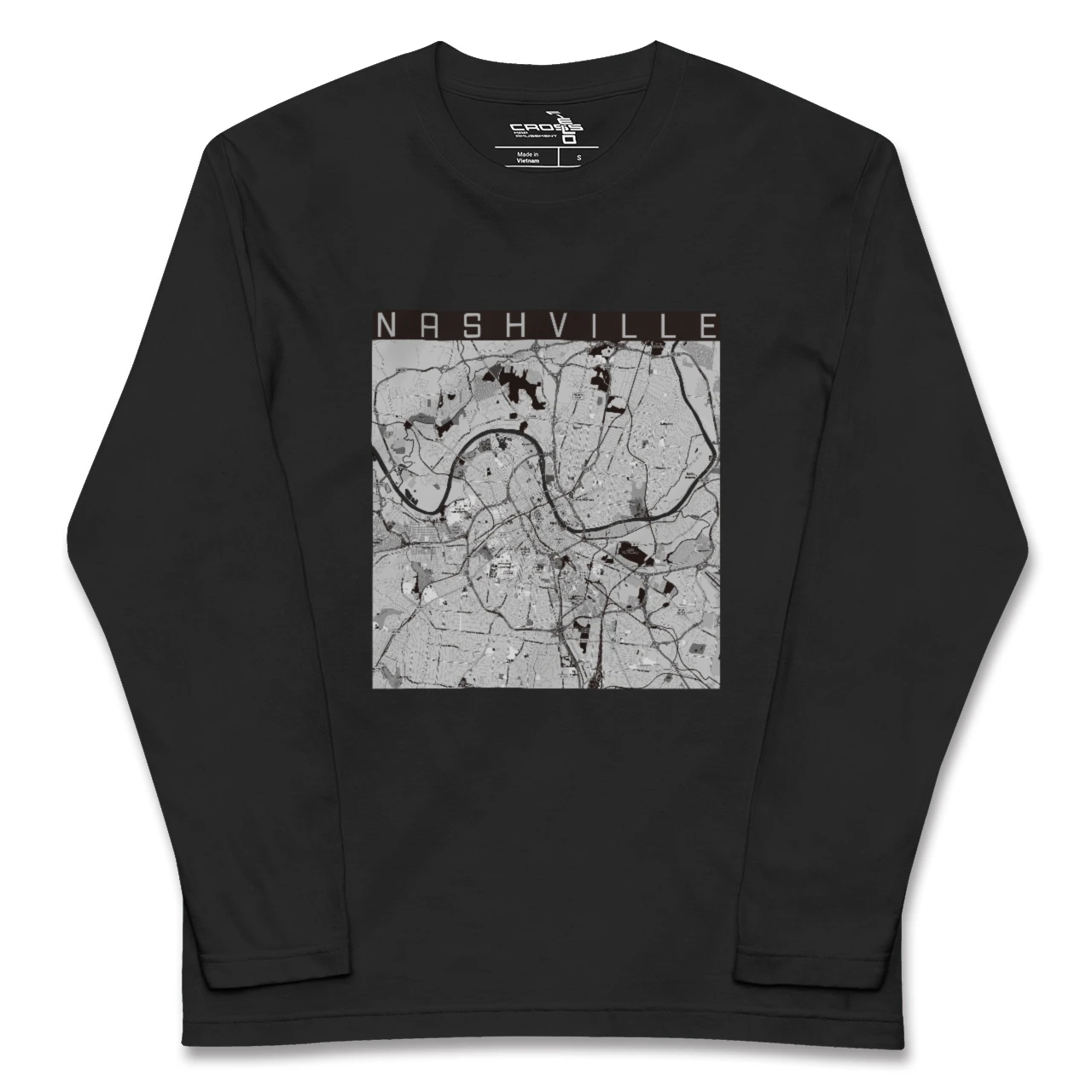 【ナッシュビル（アメリカ）】地図柄ロングスリーブTシャツ