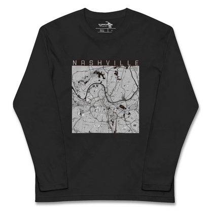 【ナッシュビル（アメリカ）】地図柄ロングスリーブTシャツ