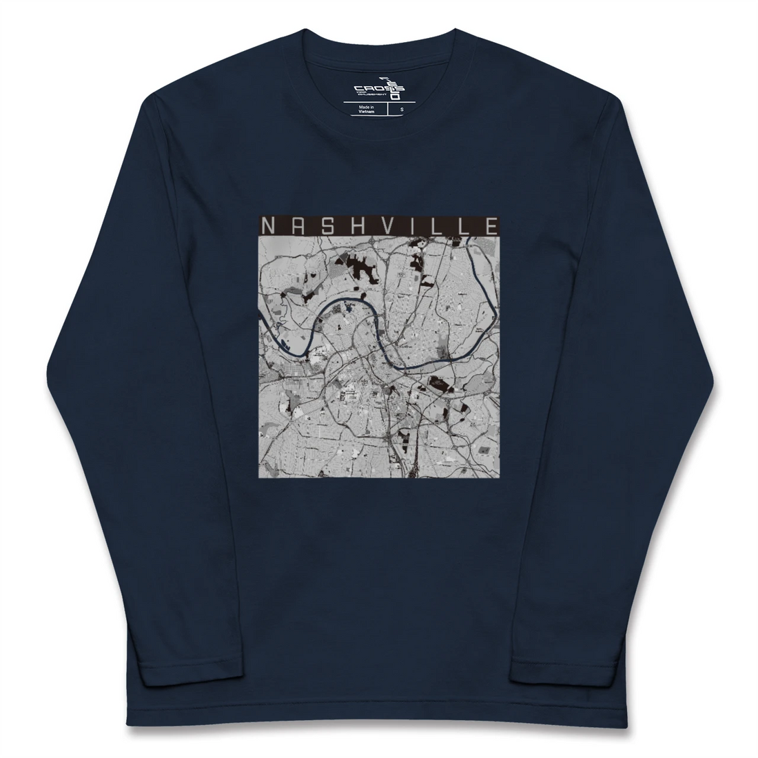 【ナッシュビル（アメリカ）】地図柄ロングスリーブTシャツ