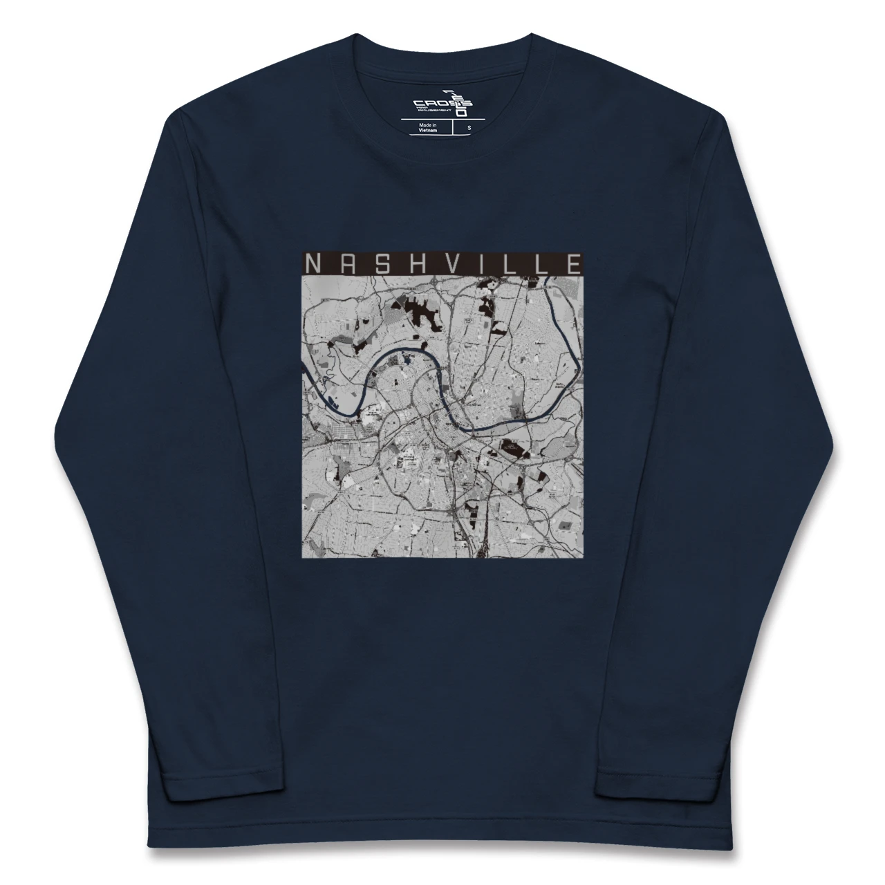 【ナッシュビル（アメリカ）】地図柄ロングスリーブTシャツ