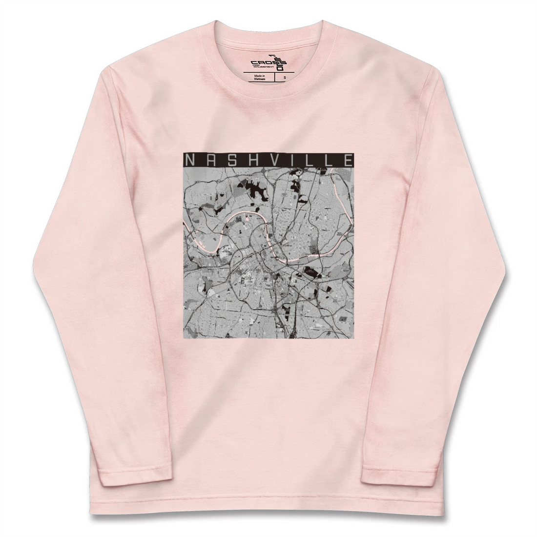 【ナッシュビル（アメリカ）】地図柄ロングスリーブTシャツ