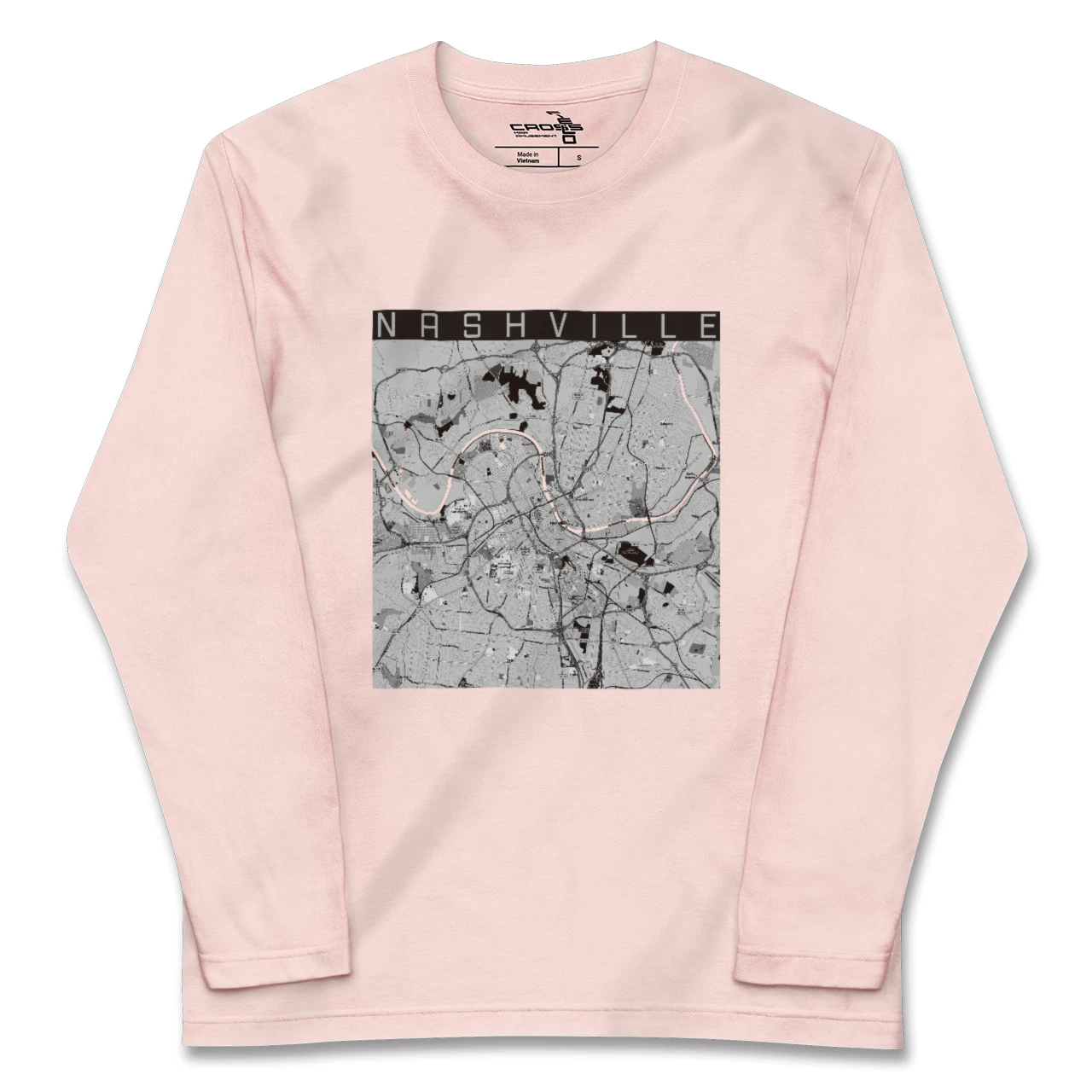 【ナッシュビル（アメリカ）】地図柄ロングスリーブTシャツ