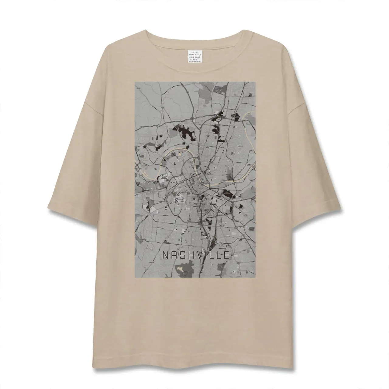 【ナッシュビル（アメリカ）】地図柄ビッグシルエットTシャツ