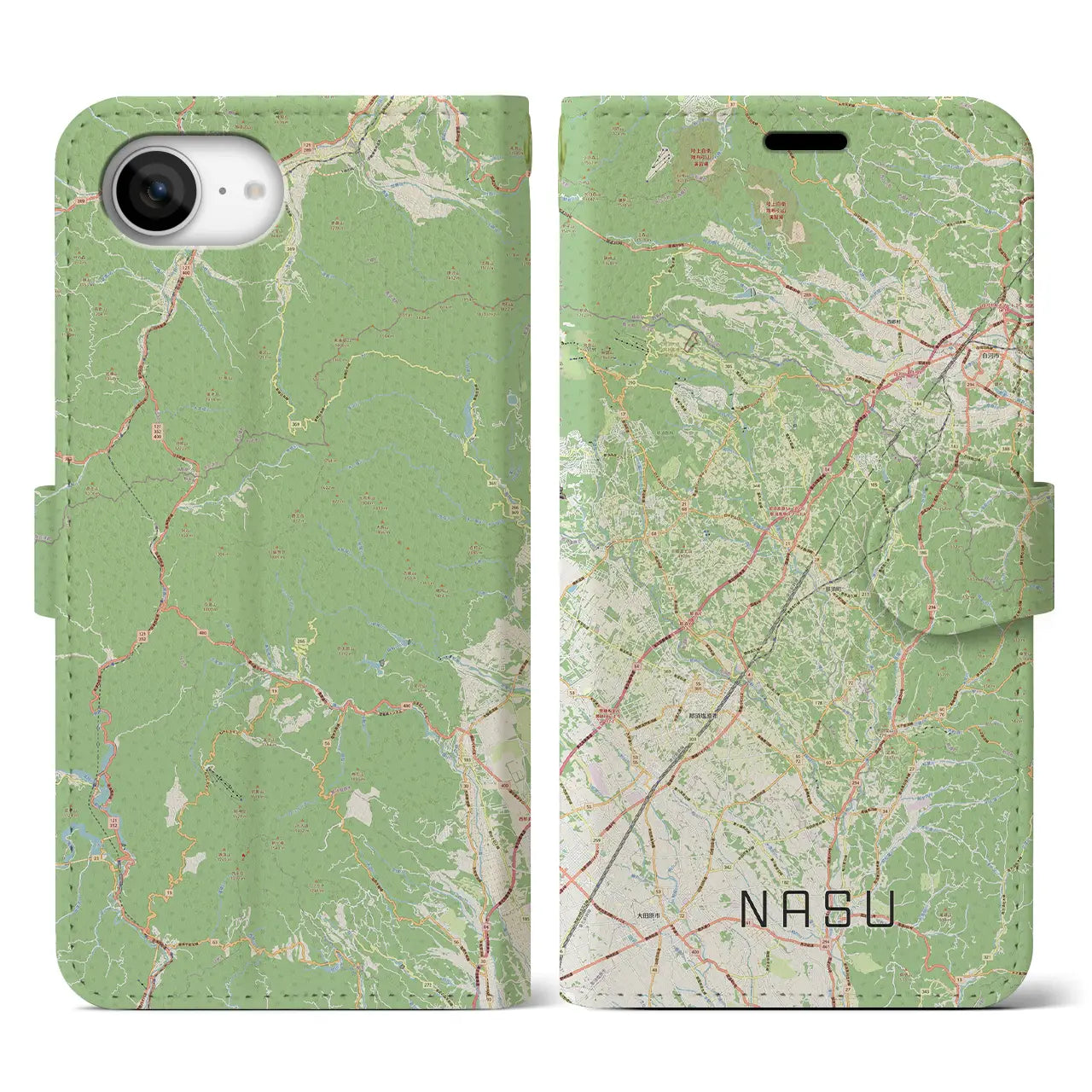 【那須（栃木県）】地図柄iPhoneケース（手帳タイプ）