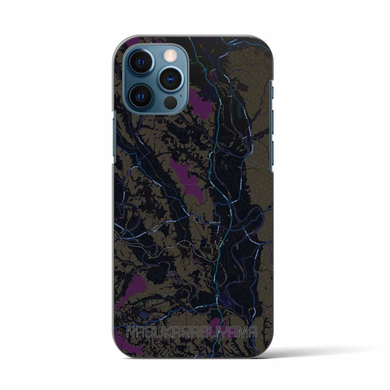 【那須烏山（栃木県）】地図柄iPhoneケース（バックカバータイプ）