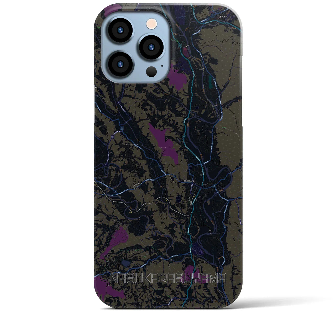 【那須烏山（栃木県）】地図柄iPhoneケース（バックカバータイプ）
