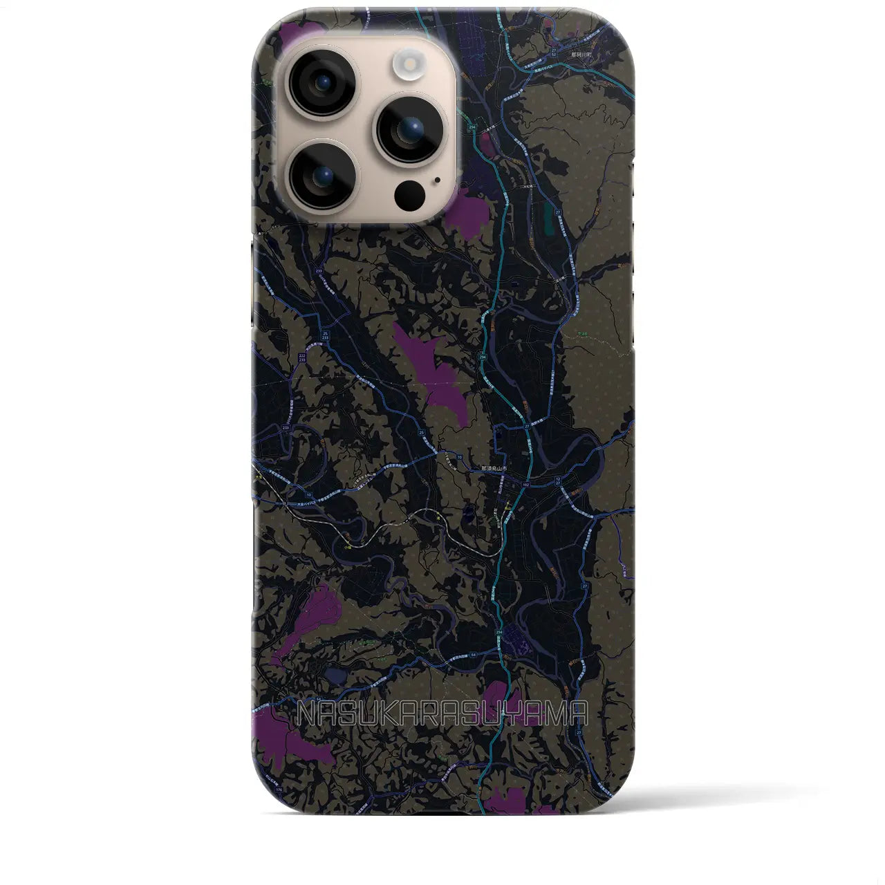 【那須烏山（栃木県）】地図柄iPhoneケース（バックカバータイプ）