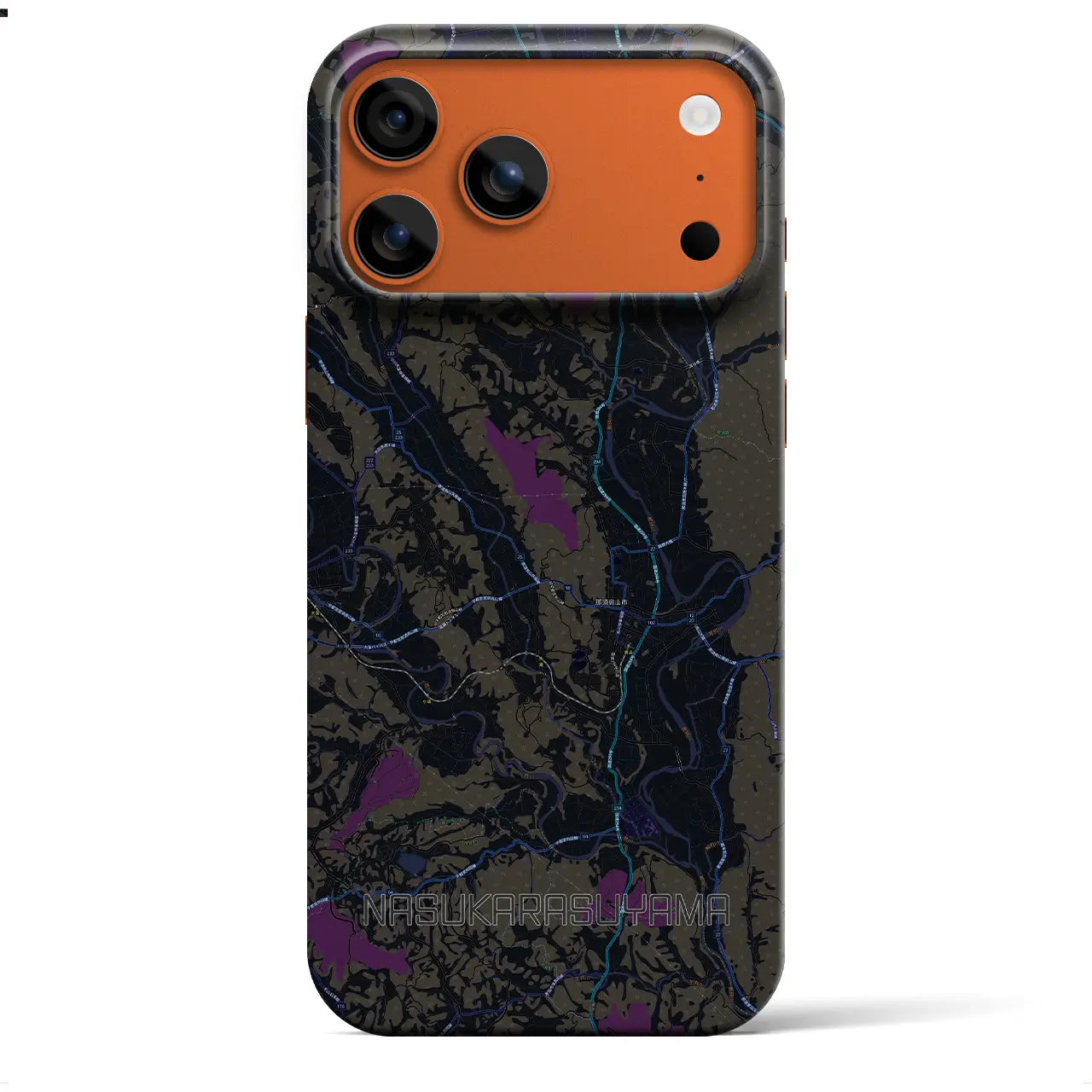 【那須烏山（栃木県）】地図柄iPhoneケース（バックカバータイプ）
