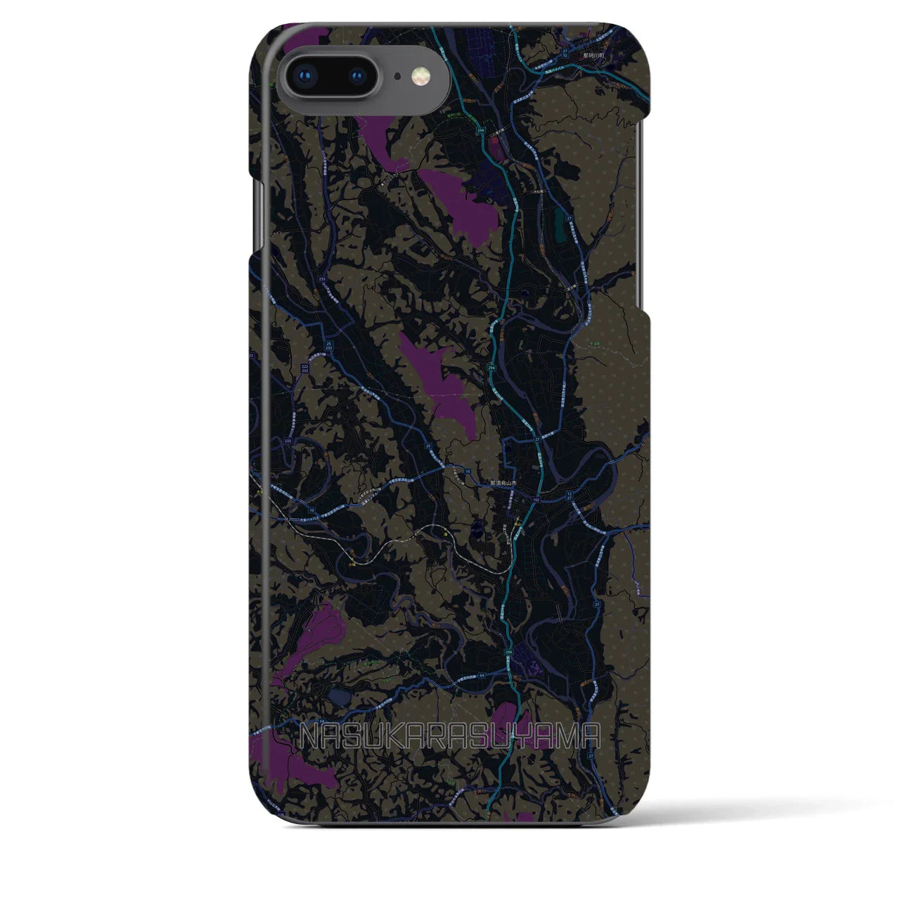 【那須烏山（栃木県）】地図柄iPhoneケース（バックカバータイプ）