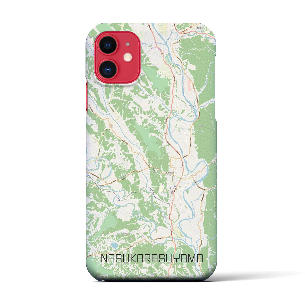 【那須烏山（栃木県）】地図柄iPhoneケース（バックカバータイプ）