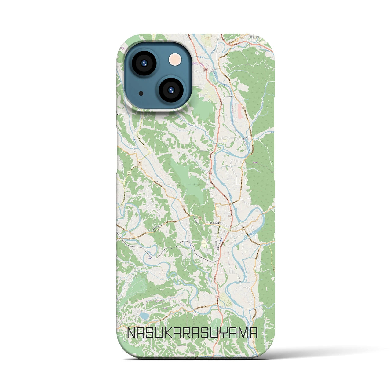 【那須烏山（栃木県）】地図柄iPhoneケース（バックカバータイプ）