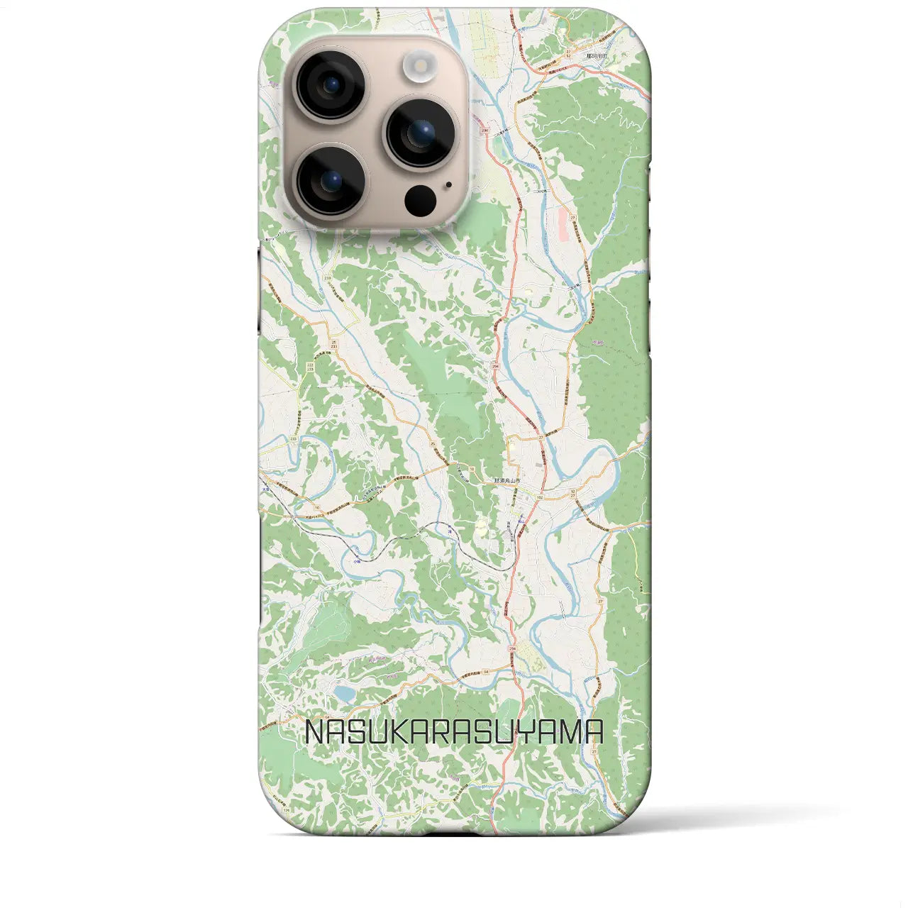 【那須烏山（栃木県）】地図柄iPhoneケース（バックカバータイプ）