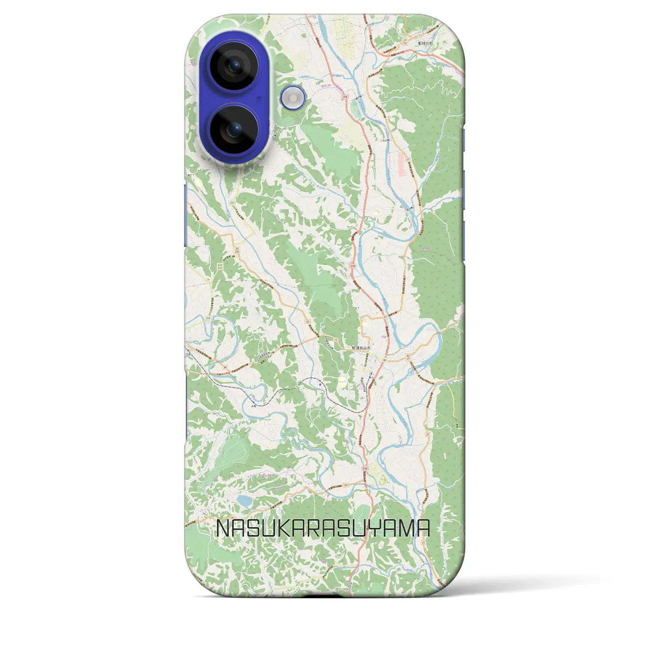 【那須烏山（栃木県）】地図柄iPhoneケース（バックカバータイプ）ナチュラル・iPhone 16 Pro Max 用