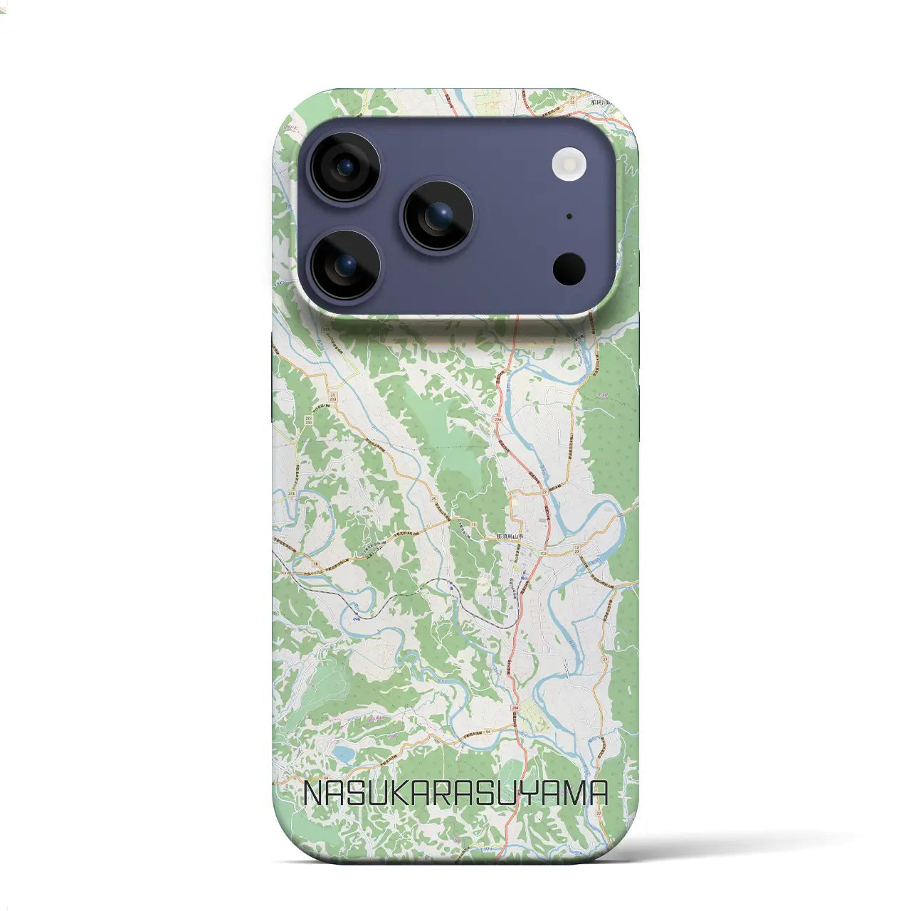 【那須烏山（栃木県）】地図柄iPhoneケース（バックカバータイプ）ブラック・iPhone 17 Pro Max 用