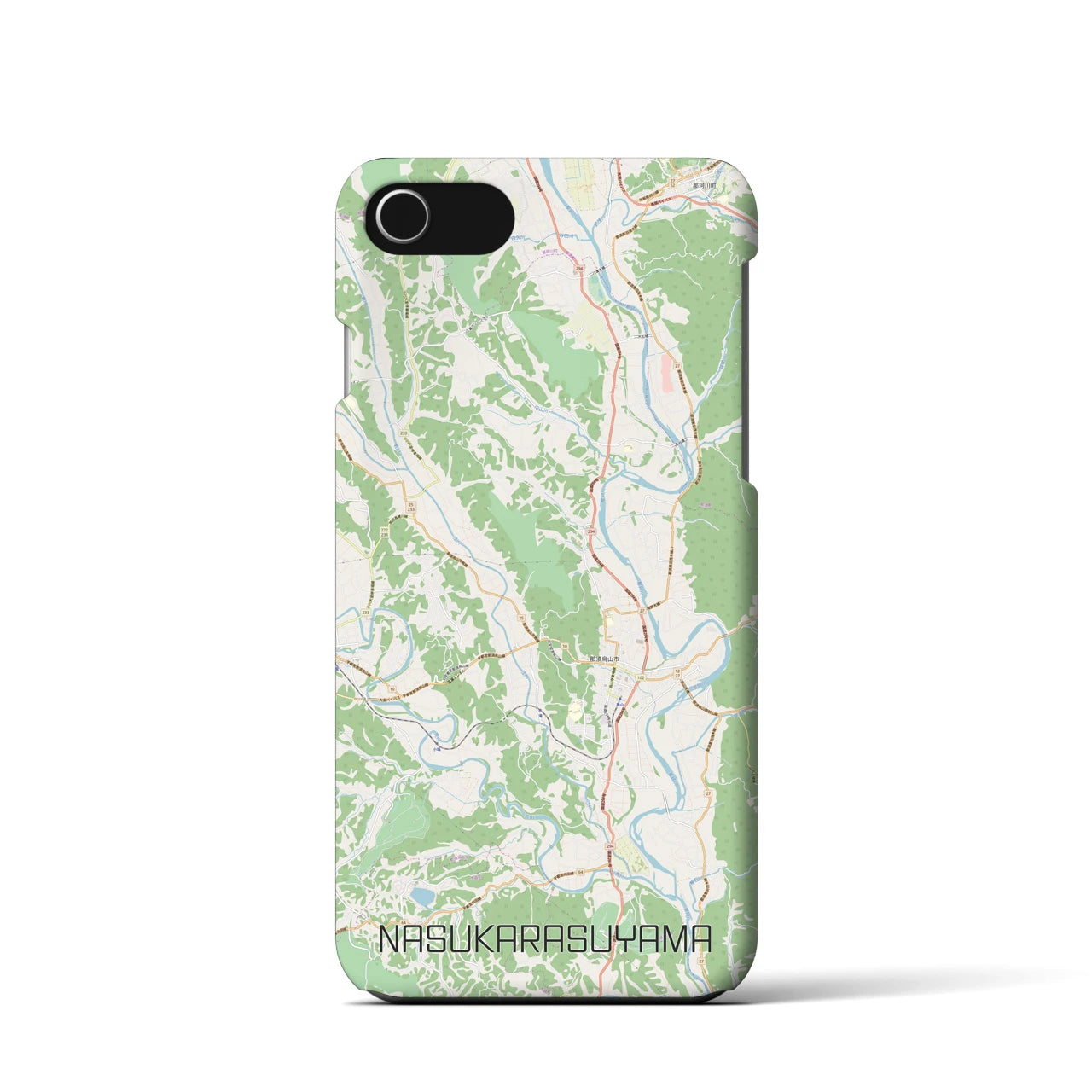 【那須烏山（栃木県）】地図柄iPhoneケース（バックカバータイプ）