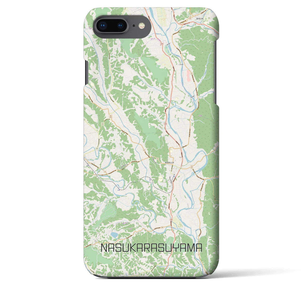 【那須烏山（栃木県）】地図柄iPhoneケース（バックカバータイプ）