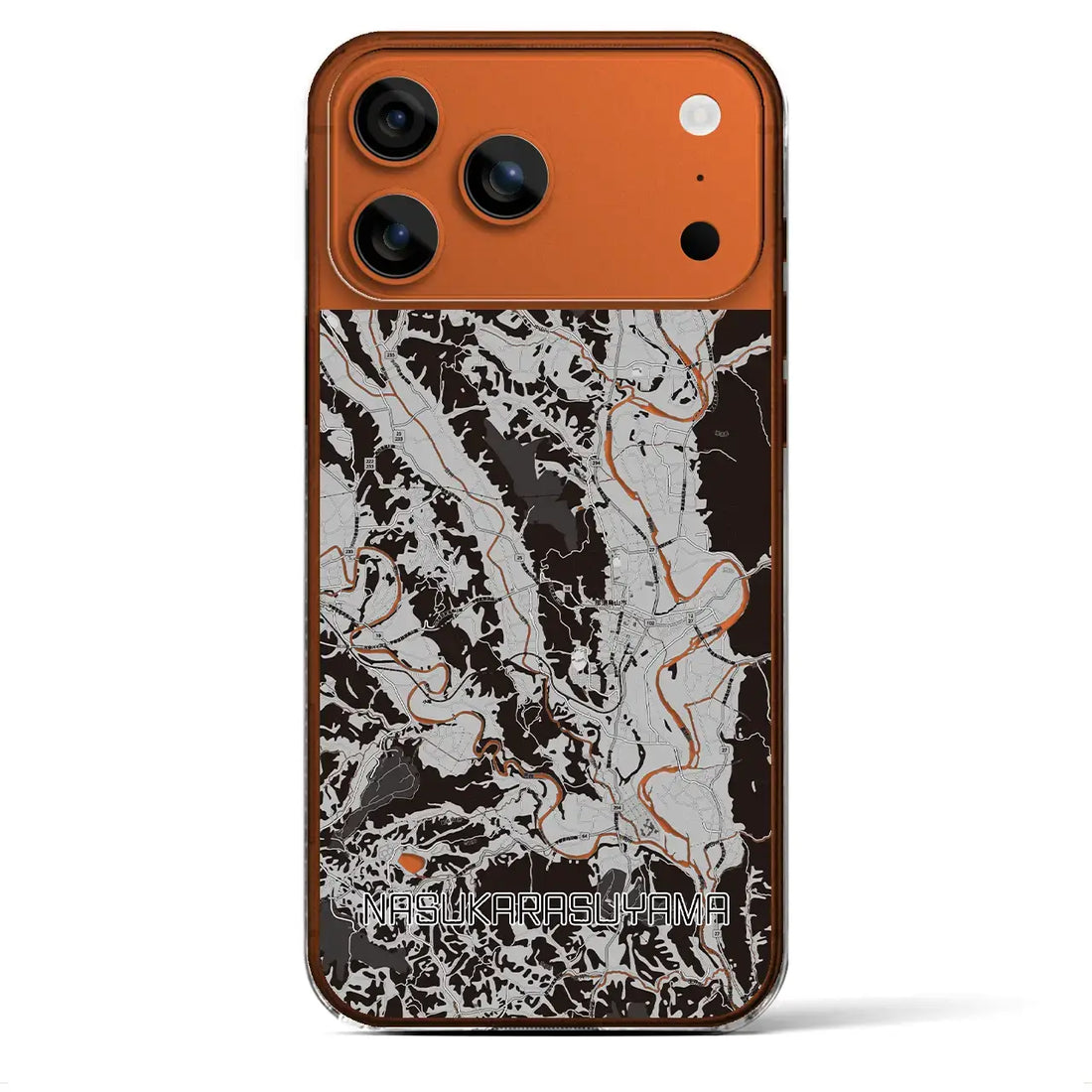 【那須烏山(栃木県)】地図柄iPhoneケース(クリアタイプ)モノトーン・iPhone 17 Pro Max 用