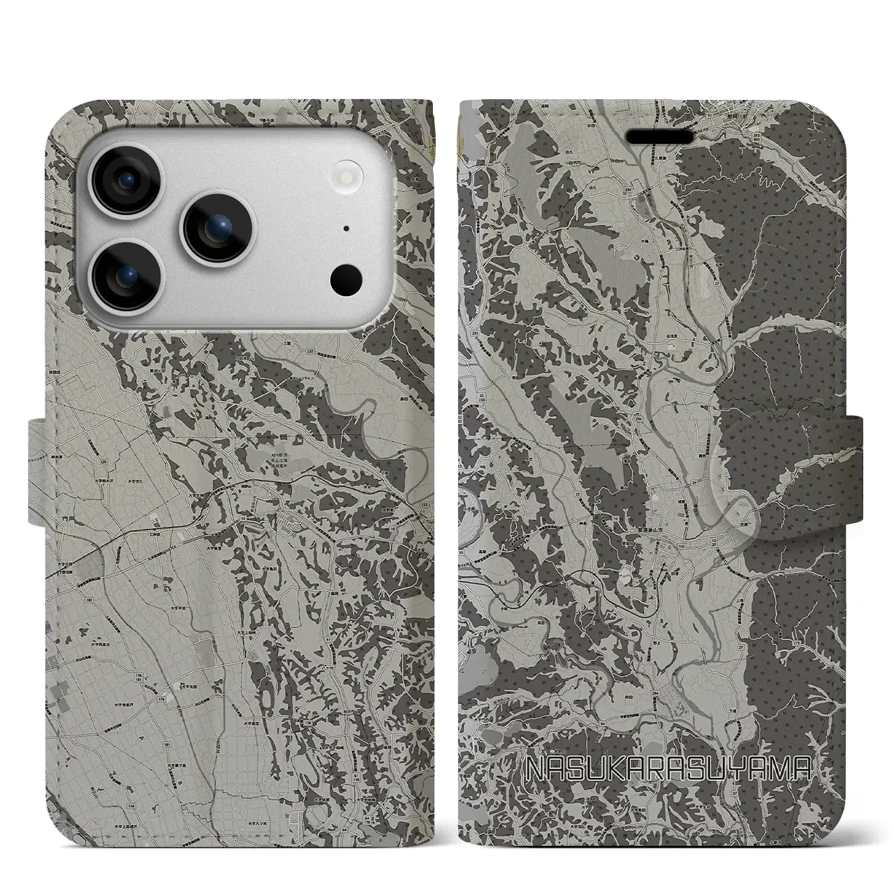 【那須烏山（栃木県）】地図柄iPhoneケース（手帳タイプ）