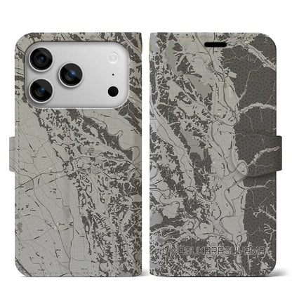 【那須烏山（栃木県）】地図柄iPhoneケース（手帳タイプ）