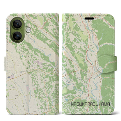 【那須烏山（栃木県）】地図柄iPhoneケース（手帳タイプ）