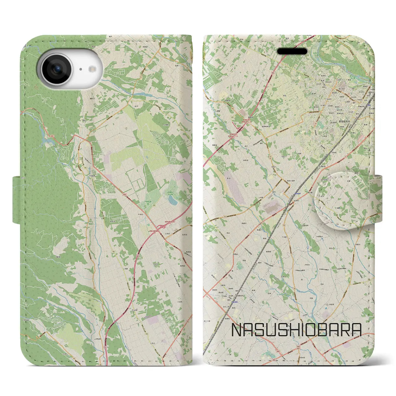 【那須塩原（栃木県）】地図柄iPhoneケース（手帳タイプ）