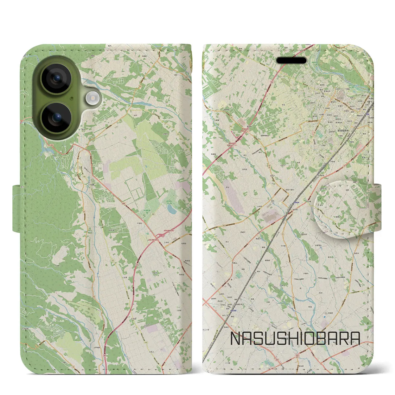 【那須塩原（栃木県）】地図柄iPhoneケース（手帳タイプ）