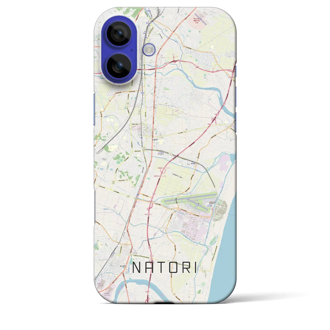 【名取(宮城県)】地図柄iPhoneケース(バックカバータイプ)ナチュラル・iPhone 16 Pro Max 用