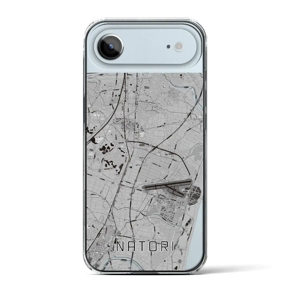 【名取（宮城県）】地図柄iPhoneケース（クリアタイプ）モノトーン・iPhone 17 Pro Max 用