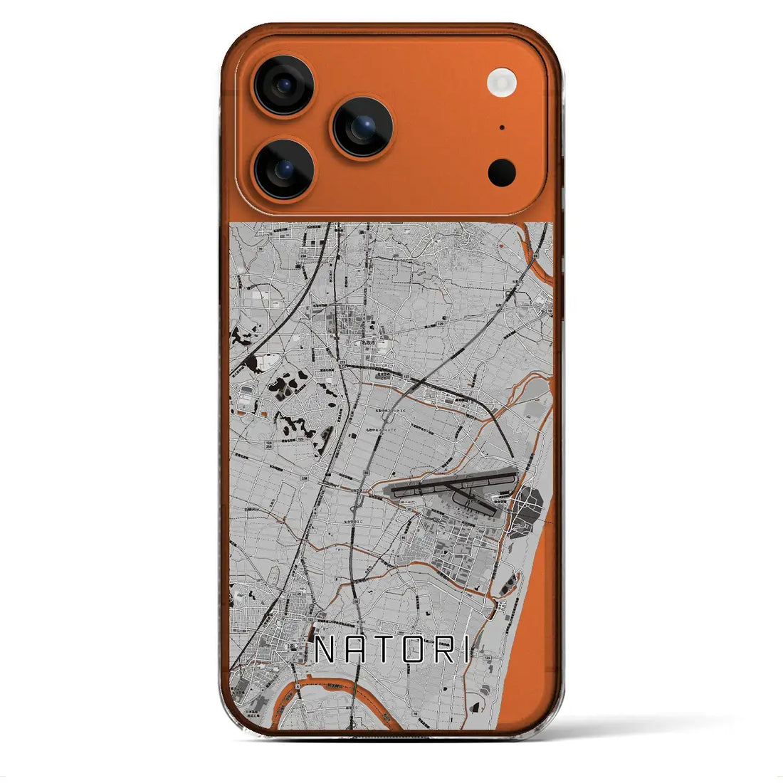 【名取（宮城県）】地図柄iPhoneケース（クリアタイプ）モノトーン・iPhone 17 Pro Max 用