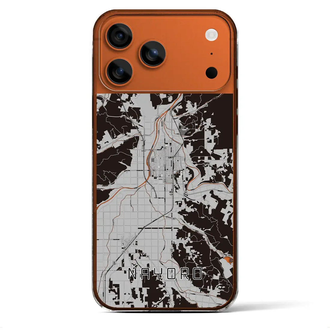 【名寄（北海道）】地図柄iPhoneケース（クリアタイプ）モノトーン・iPhone 17 Pro Max 用