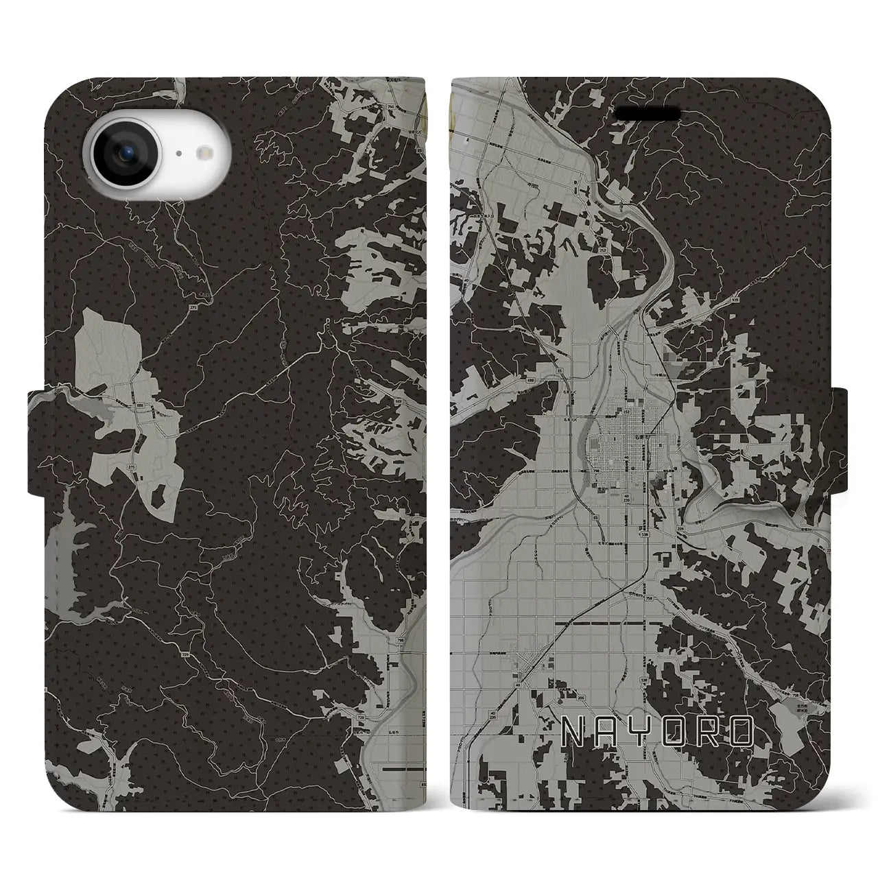 【名寄（北海道）】地図柄iPhoneケース（手帳タイプ）