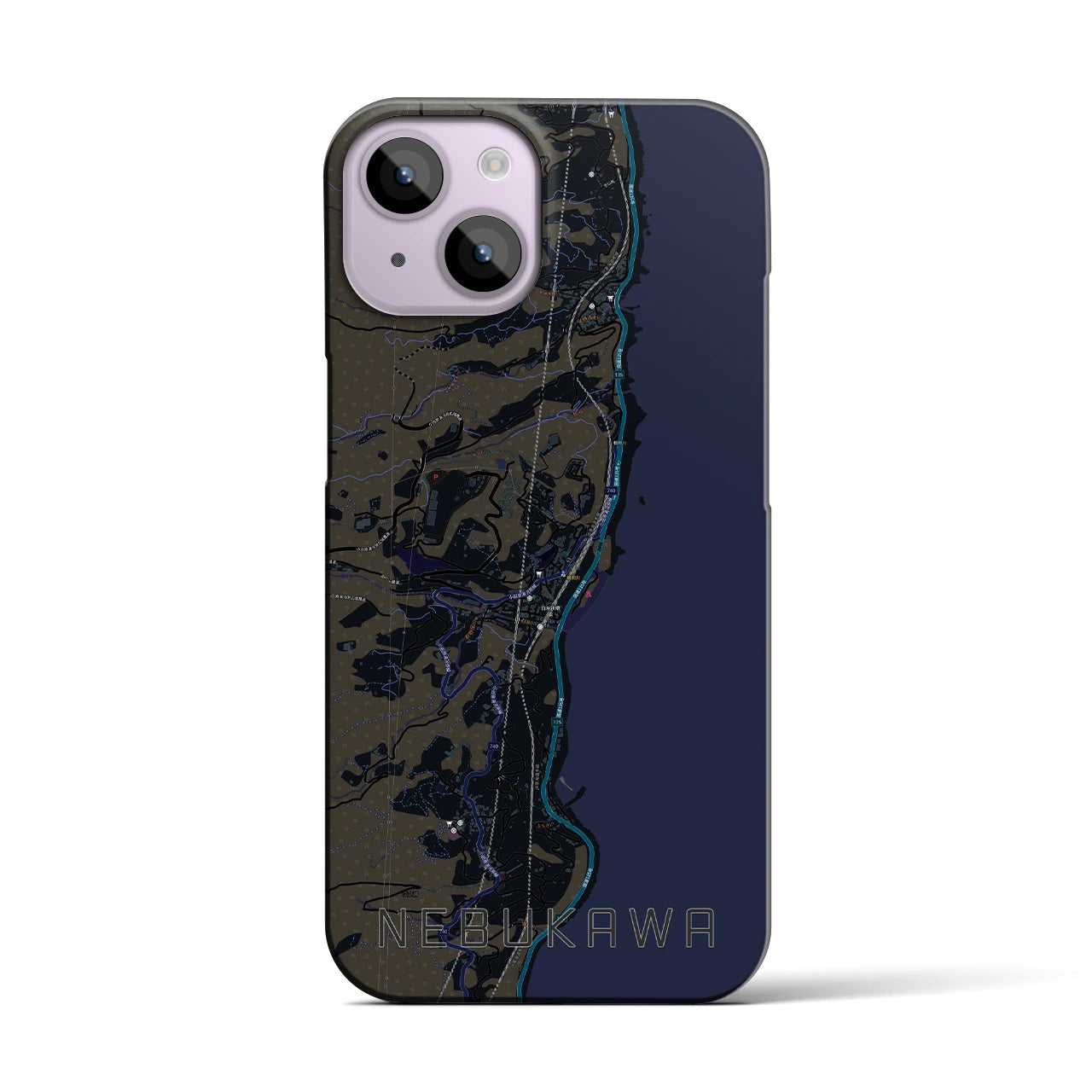 【根府川（神奈川県）】地図柄iPhoneケース（バックカバータイプ）
