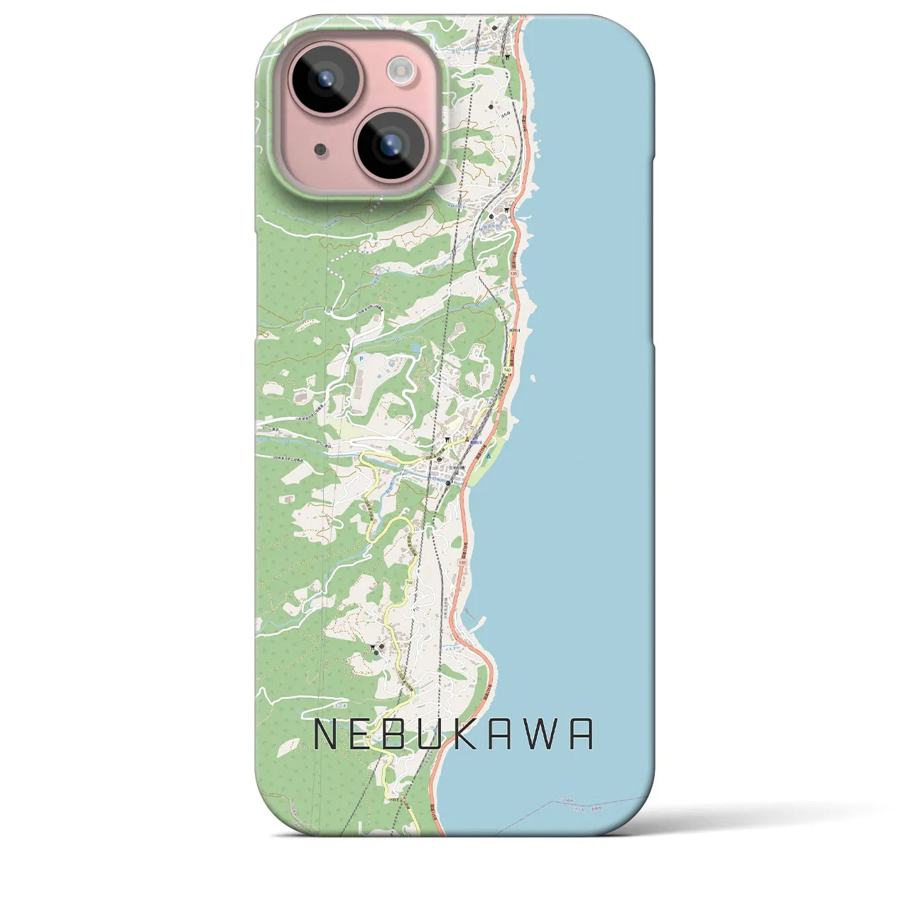 【根府川（神奈川県）】地図柄iPhoneケース（バックカバータイプ）