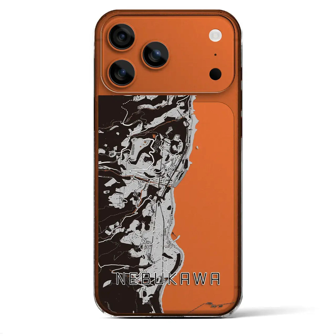 【根府川(神奈川県)】地図柄iPhoneケース(クリアタイプ)モノトーン・iPhone 17 Pro Max 用