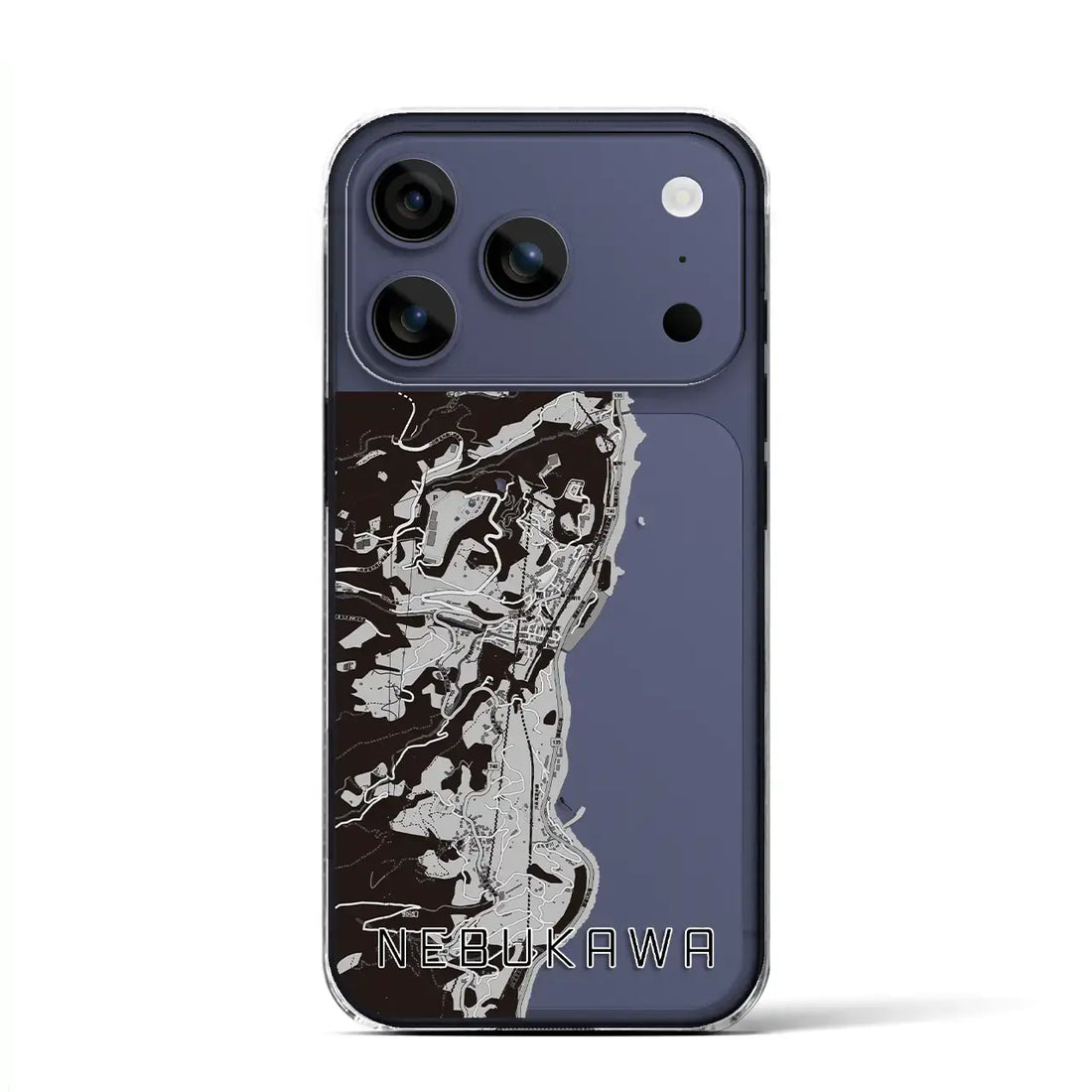 【根府川（神奈川県）】地図柄iPhoneケース（クリアタイプ）モノトーン・iPhone 17 Pro Max 用