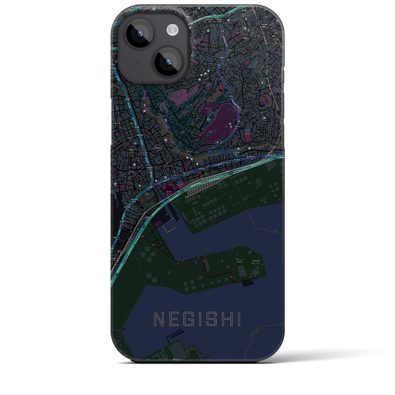 【根岸（神奈川県）】地図柄iPhoneケース（バックカバータイプ）