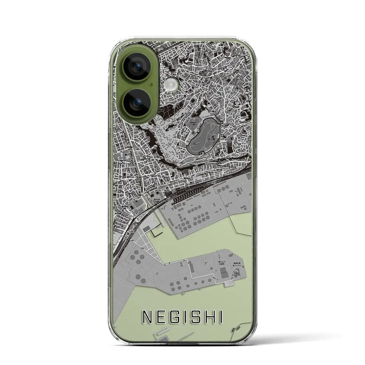 【根岸（神奈川県）】地図柄iPhoneケース（クリアタイプ）