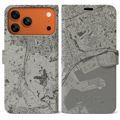 【根岸（神奈川県）】地図柄iPhoneケース（手帳タイプ）