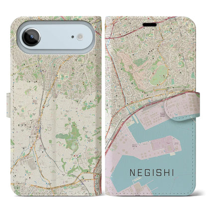 【根岸（神奈川県）】地図柄iPhoneケース（手帳タイプ）