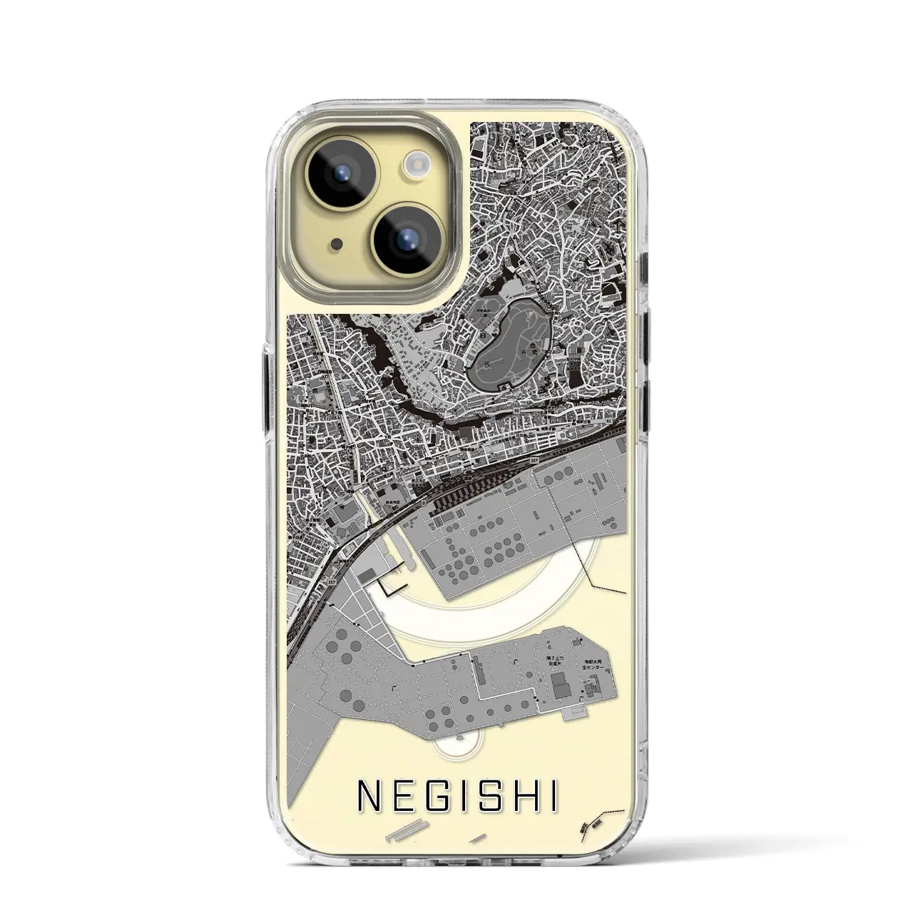 【根岸（神奈川県）】地図柄iPhoneケース（MagSafeタイプ）