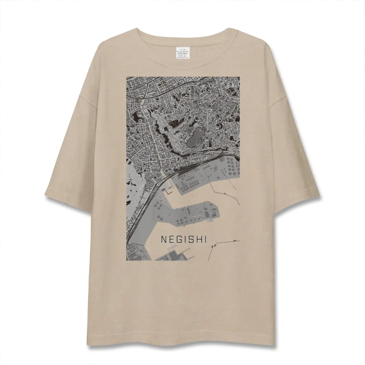 【根岸（神奈川県）】地図柄ビッグシルエットTシャツ
