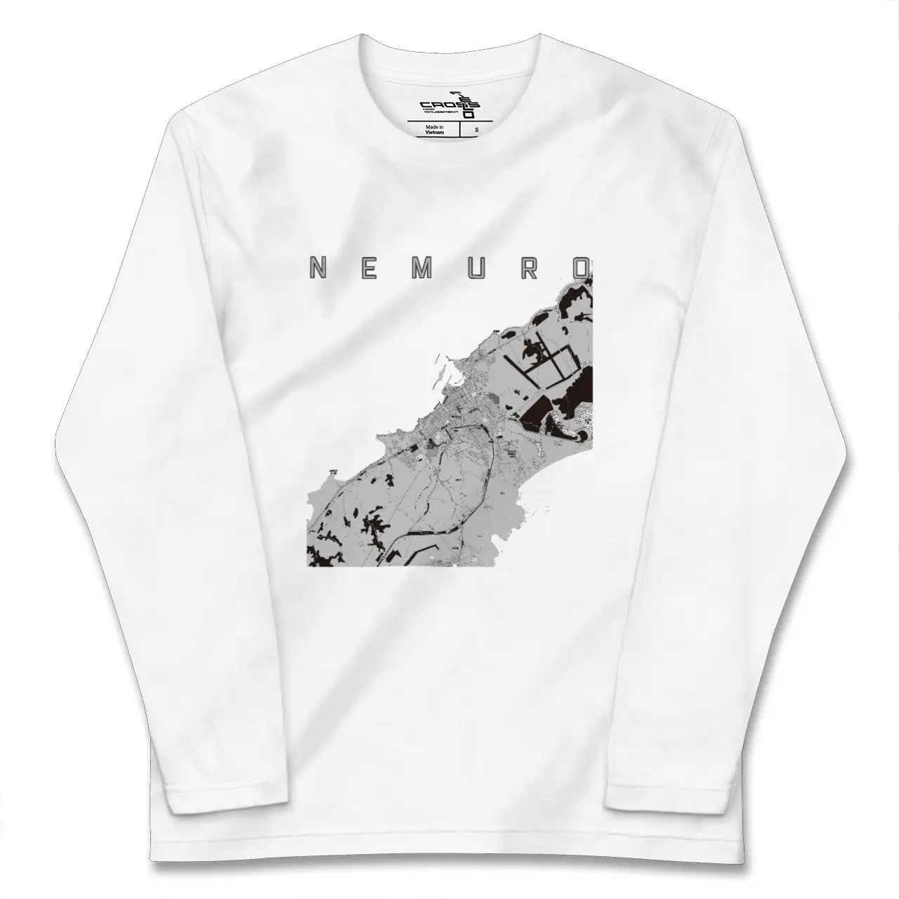 【根室（北海道）】地図柄ロングスリーブTシャツ