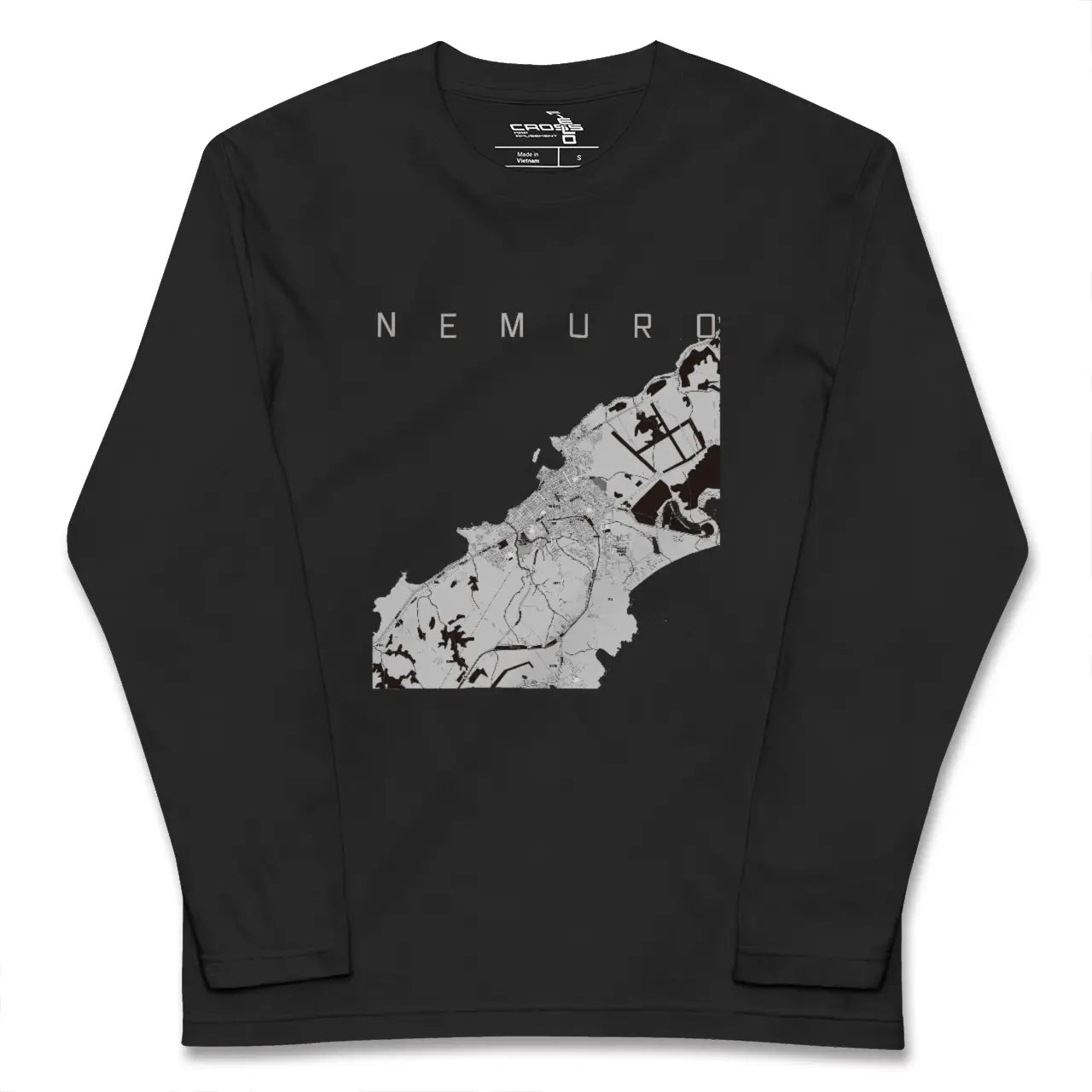【根室（北海道）】地図柄ロングスリーブTシャツ