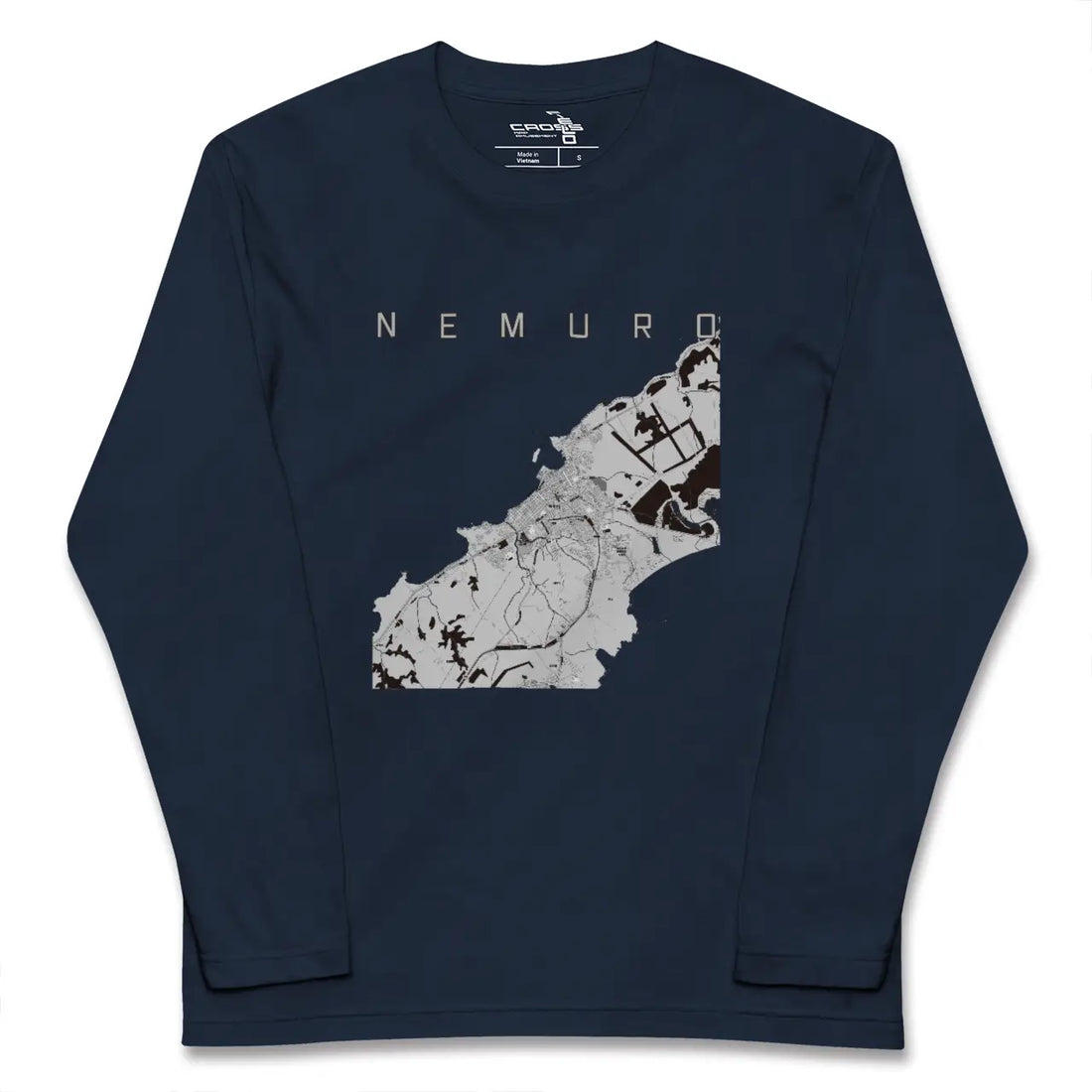 【根室（北海道）】地図柄ロングスリーブTシャツ