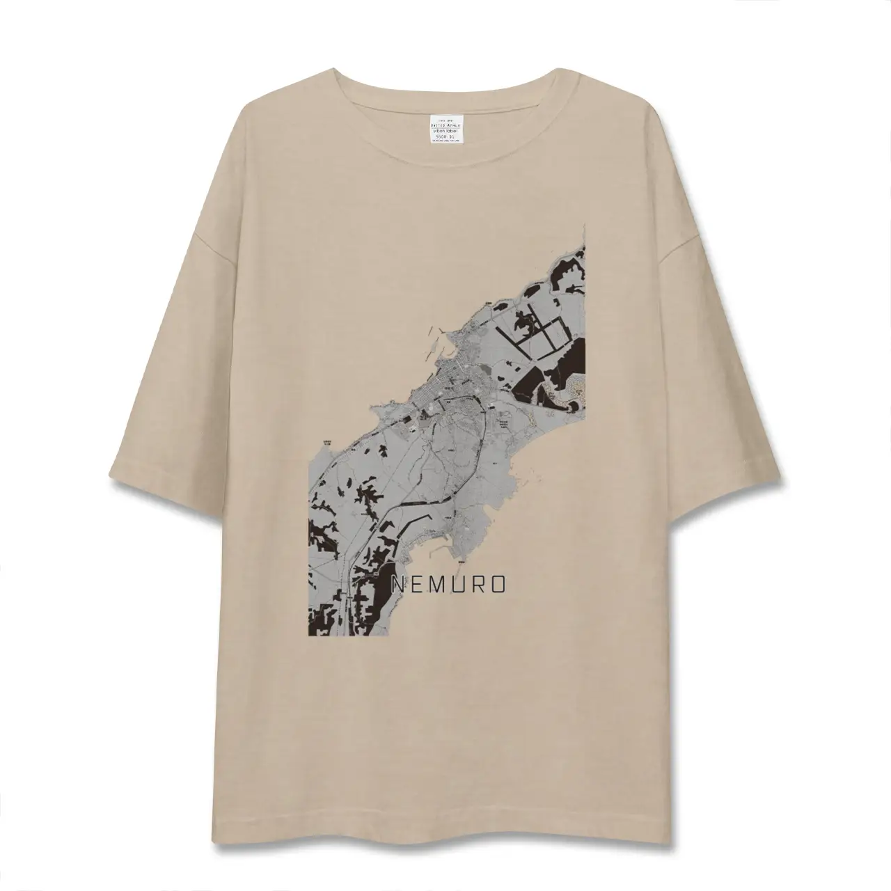 【根室（北海道）】地図柄ビッグシルエットTシャツ
