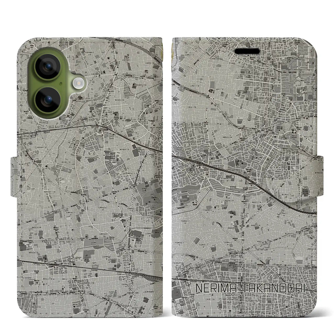 【練馬高野台（東京都）】地図柄iPhoneケース（手帳タイプ）