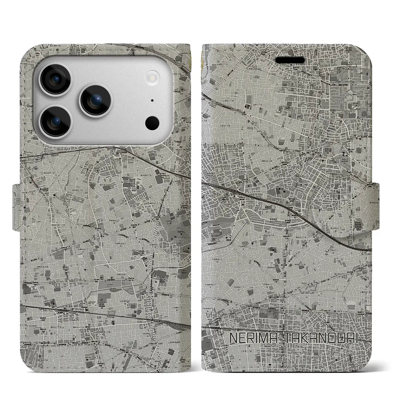 【練馬高野台（東京都）】地図柄iPhoneケース（手帳タイプ）