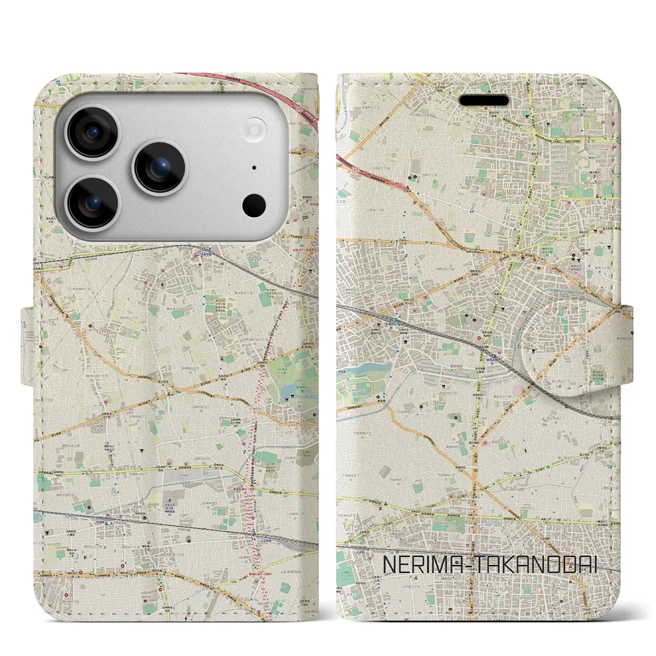 【練馬高野台（東京都）】地図柄iPhoneケース（手帳タイプ）