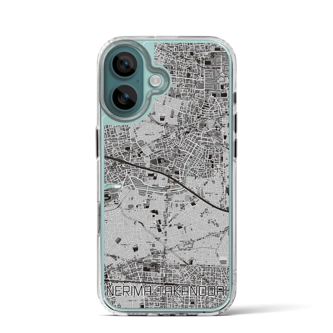 【練馬高野台（東京都）】地図柄iPhoneケース（MagSafeタイプ）モノトーン・iPhone 16 Pro 用