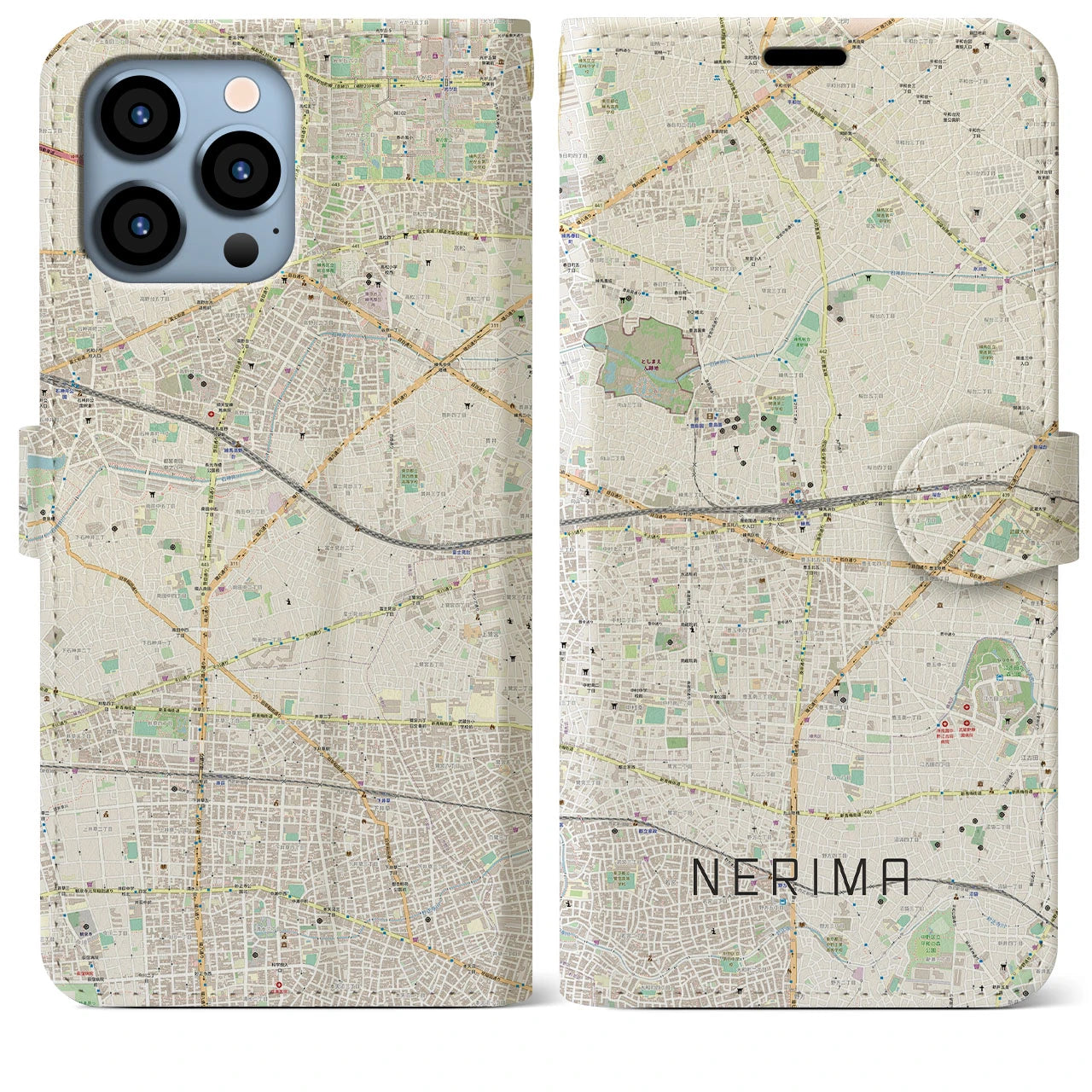 【練馬（東京都）】地図柄iPhoneケース（手帳タイプ）